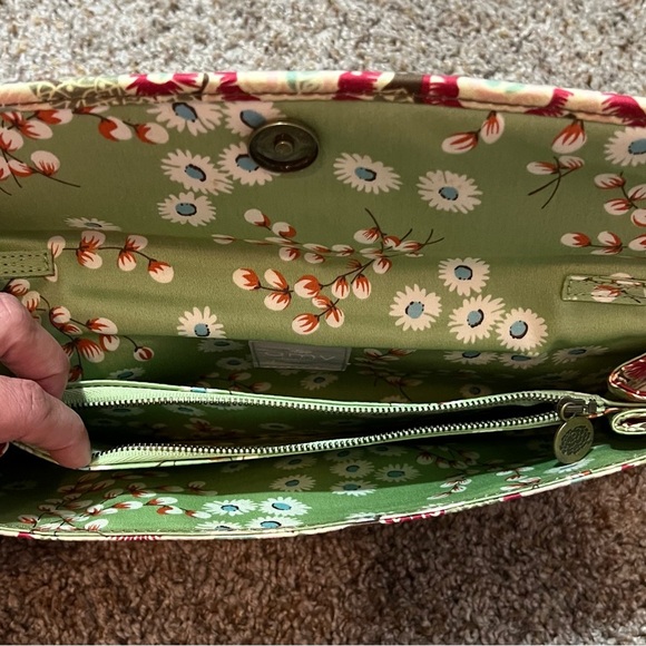 Amy Butler for Kalencom Brenda Clutch w/ Chain Spiced Buds NWT Organic Cotton - Picture 5 of 11